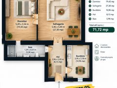 Apartament cu 2 camere la parter in Piata Catedralei Comision 0