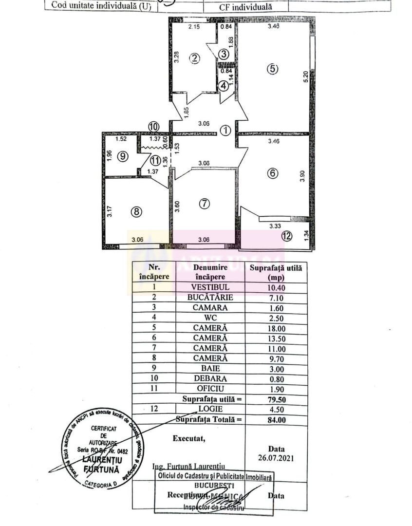 Vanzare apartament de 4 camere in zona Brancoveanu