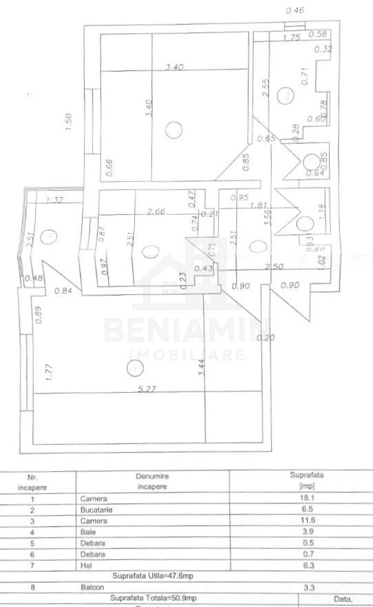 2 camere decomandat - Brazda lui Novac - etaj 2 - centrala - 51mp - imaginea 9