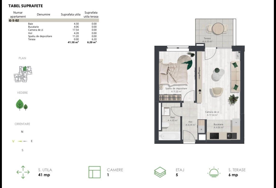 Apartament nou cu 2 camere | Denya Forest - imaginea 13