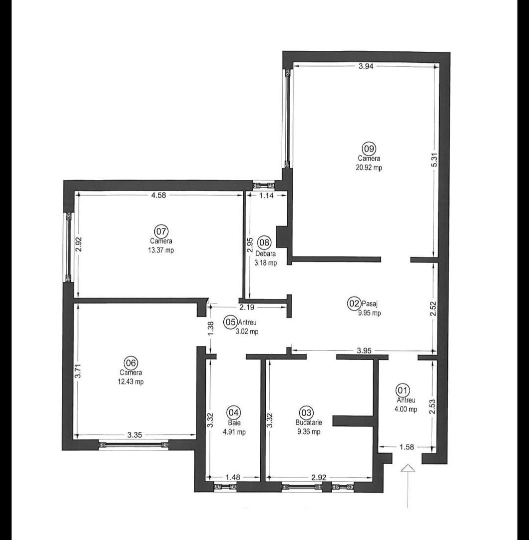 Imagine 7 - PRET NOU! Apartament decomandat 3 camere - str. Horia - COMISION 0%