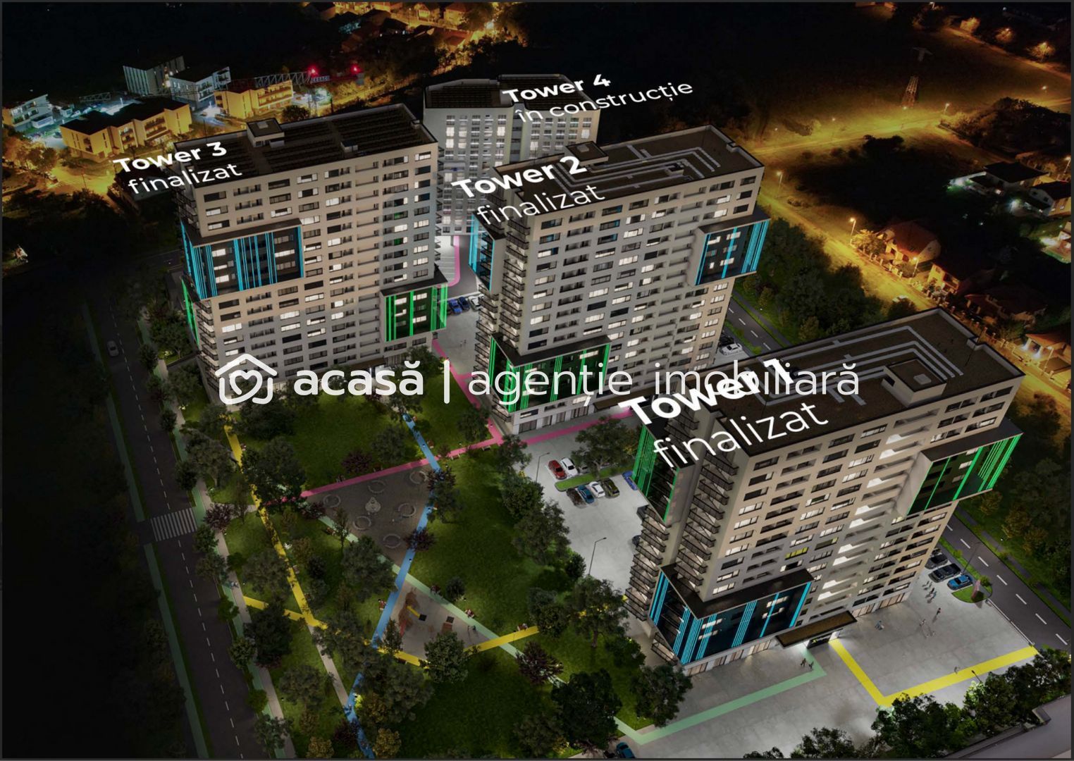 Imagine 4 - Apartament cu 2 camere in X-city Towers Direct de la dezvoltator