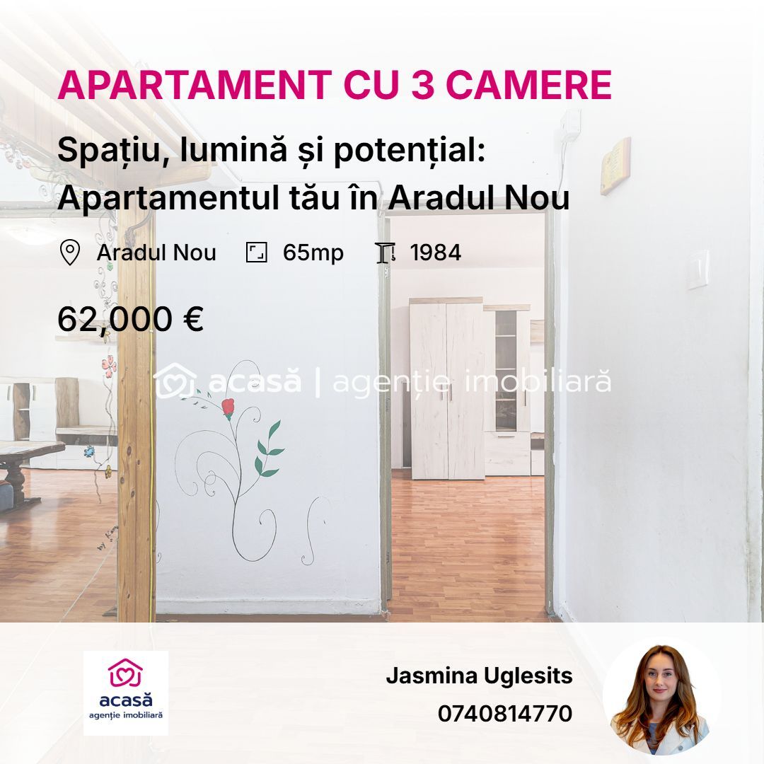 Imagine 1 - Spațiu, lumină și potențial: Apartamentul tău în Aradul Nou