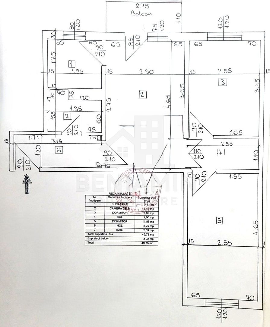3Camere-50mp-Etaj3- Centrala Termica-50mp-Aer Conditionat-Cv9-Materna - imaginea 7