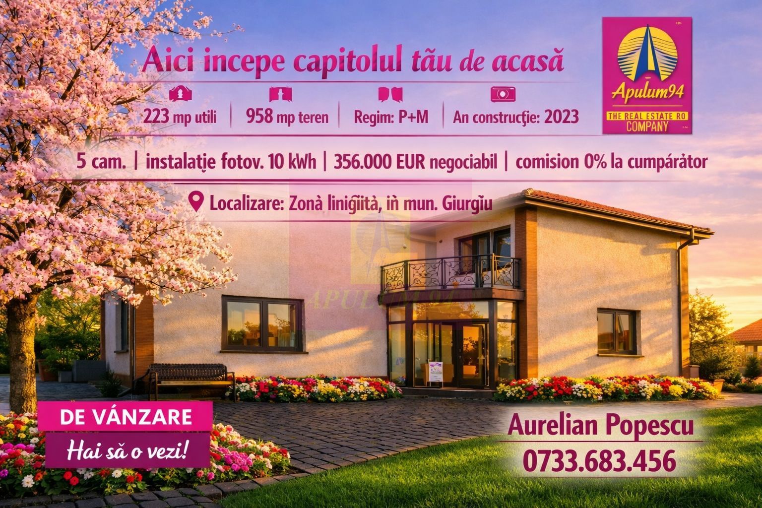 GIURGIU - SE VINDE CASA P+M 5 CAM